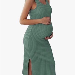 Sleeveless Green Maternity Dress